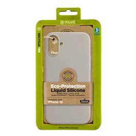 Muvit Recycletek Coque Apple en Silicone Liquide Éco-certifié GRS - Protection Anti-traces et Antidérapante