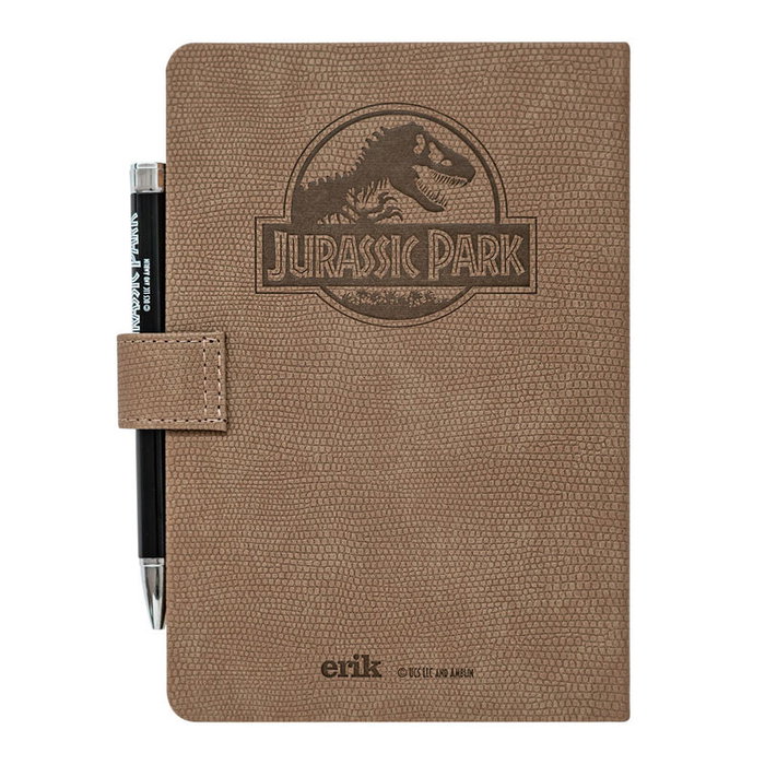 ERIK - Carnet A5 Jurassic Park Premium 92 Pages avec Stylo Projecteur Logo - Couverture Rigide Fermeture Bouton Pressoir ERIK - Carnet A5 Jurassic Park Premium 92 Pages avec Stylo Projecteur Logo - Couverture Rigide Fermeture Bouton Pressoir