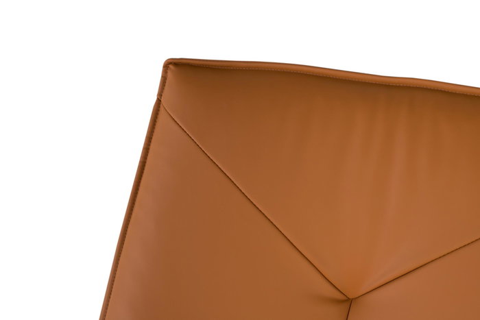 GINER Y COLOMER - Fauteuil de bureau tournant avec dossier capitonné en simili cuir PU couleur camel, dimensions dossier 60x53 cm et assise 63x53 cm