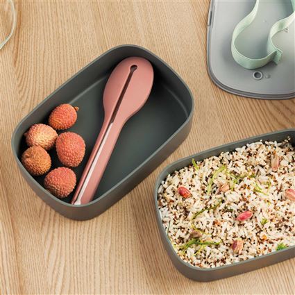 Berghoff - Boîte repas isotherme dual, compartiments doubles pour repas sains, pour pique-nique, bureau ou école, compatible micro-ondes et congélateur