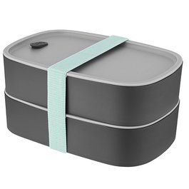 Berghoff - Boîte repas isotherme dual, compartiments doubles pour repas sains, pour pique-nique, bureau ou école, compatible micro-ondes et congélateur