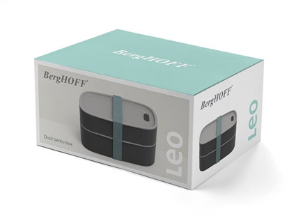 Berghoff - Boîte repas isotherme dual, compartiments doubles pour repas sains, pour pique-nique, bureau ou école, compatible micro-ondes et congélateur
