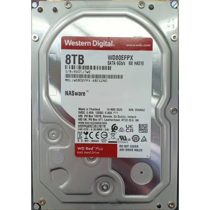 Western Digital Red Plus WD80EFPX 8 To 3,5 pouces SATA