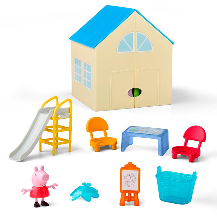 Hasbro - Peppa Pig La Guardería Portátil G0530, Set de Jeu École Portative pour Enfants avec Figure Peppa, Accessoires et Tobogán, Jouet pour Enfants dès 3 Ans