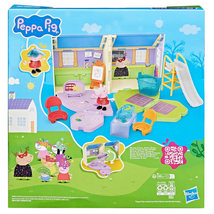 Hasbro - Peppa Pig La Guardería Portátil G0530, Set de Jeu École Portative pour Enfants avec Figure Peppa, Accessoires et Tobogán, Jouet pour Enfants dès 3 Ans