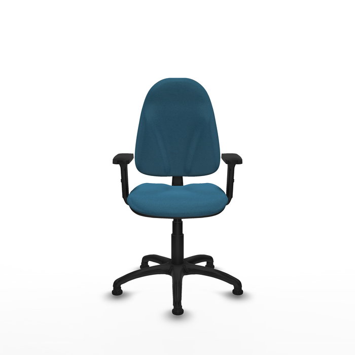 Chaise de bureau Algarra avec mécanisme Contact permanent de base, rembourrée de tissu vert pétrole. Équipée d'une base en polyamide noir, d'accoudoirs 2D et de butées. Chaise de bureau Algarra avec mécanisme Contact permanent de base, rembourrée de tissu vert pétrole. Équipée d'une base en polyamide noir, d'accoudoirs 2D et de butées.