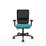 PIQUERAS Y CRESPO Chaise Haches Synchrone/Traslack Turquoise Maille Noir