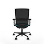 PIQUERAS Y CRESPO Chaise Haches Synchrone/Traslack Turquoise Maille Noir