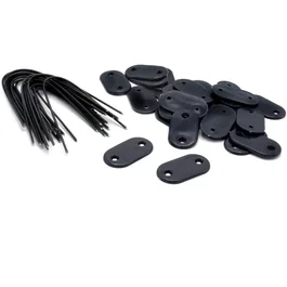 Nature Set de fixation 26 attaches avec fils pour canisses plastiques, brise-vue et écrans artificiels, Noir