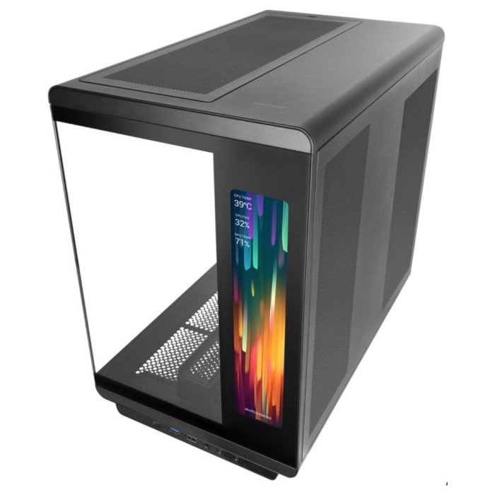 Mars gaming MC-REVMAX boîtier Midi Tower noir avec écran IPS 11,8 pouces et verre trempé