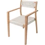ARAMA - Lot de 2 fauteuils de jardin empilables en bois d'acacia FSC avec cordage tressé - Dimensions: 57 x 59 x 85 cm