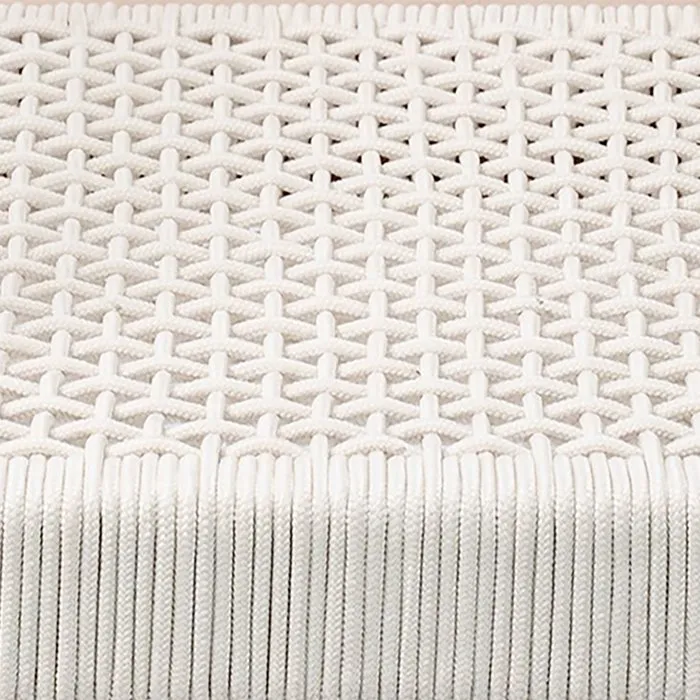 ARAMA - Lot de 2 fauteuils de jardin empilables en bois d'acacia FSC avec cordage tressé - Dimensions: 57 x 59 x 85 cm