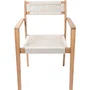 ARAMA - Lot de 2 fauteuils de jardin empilables en bois d'acacia FSC avec cordage tressé - Dimensions: 57 x 59 x 85 cm