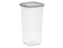 Leknes Bote carré avec couvercle gris 1,5L 10,8x21,7x10,8 cm plastique PP blanc transparent (Set de 24)