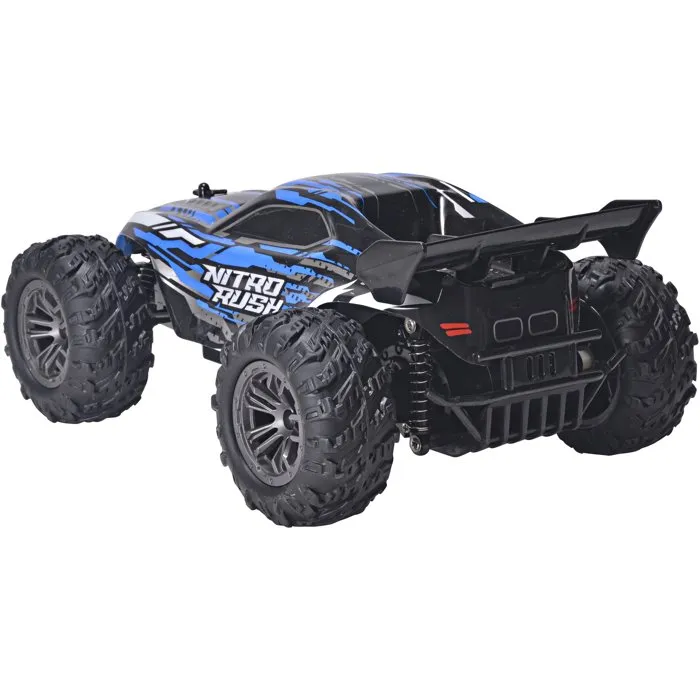Silverlit Nitro Rush 4SPEED - Voiture télécommandée tout-terrain 1/18 à 2.4 GHz, 10 km/h, avec batterie rechargeable et LED - Pour enfants dès 5 ans