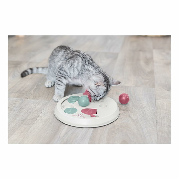 Trixie Flip Board - Jeu d'activité pour chat et chien - Ø 23 cm - Gris clair, baie et rose