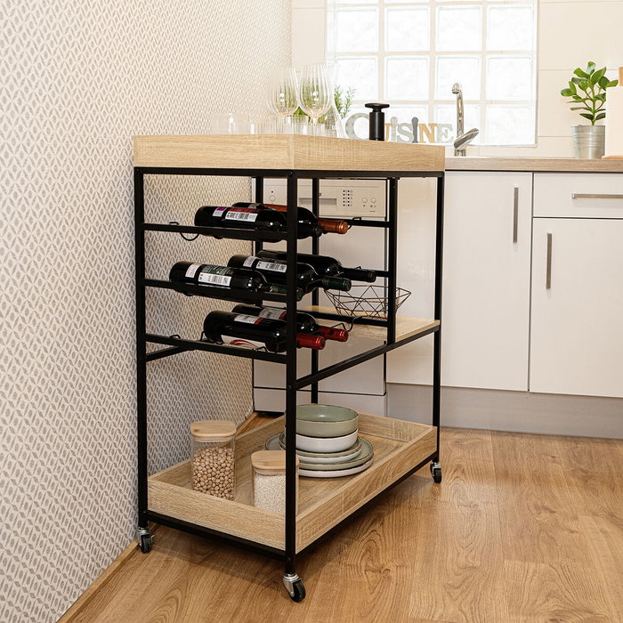 Vinthera Carro Multiestancia Moa 75x40x91,5 cm Noir Métal