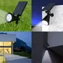 LUMISKY Pack de 2 Spots Solaires Extérieurs Étanches avec 4 LEDs Blanches 200 Lm, Tête Pivotante à 90°, 2 Modes Éclairage
