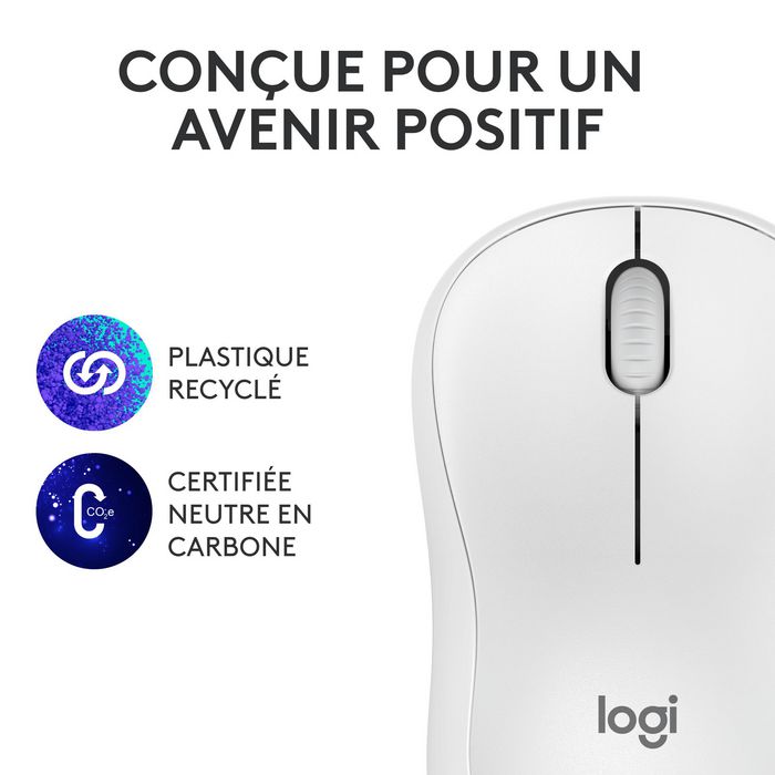 Logitech M240 Souris Bluetooth sans fil silencieuse (clic réduit 90%), autonomie 18 mois, compacte, ambidextre, compatible Windows/macOS/ChromeOS/Android