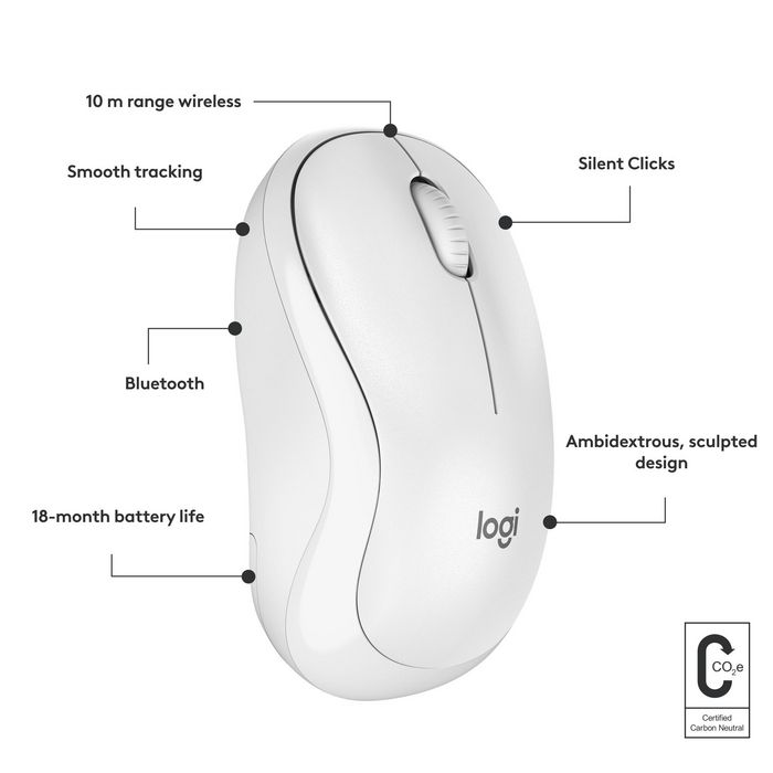 Logitech M240 Souris Bluetooth sans fil silencieuse (clic réduit 90%), autonomie 18 mois, compacte, ambidextre, compatible Windows/macOS/ChromeOS/Android