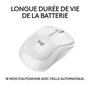 Logitech M240 Silent - Souris Bluetooth sans fil silencieuse, portable, pour Windows/macOS/ChromeOS, PC/Mac/ordinateur portable/tablette, couleur blanche