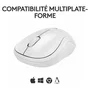 Logitech M240 Silent - Souris Bluetooth sans fil silencieuse, portable, pour Windows/macOS/ChromeOS, PC/Mac/ordinateur portable/tablette, couleur blanche