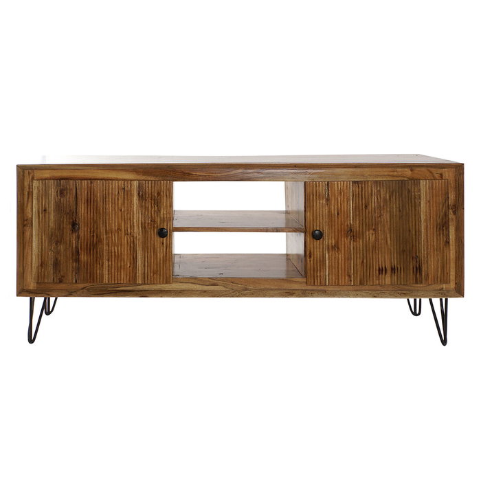 DKD Home Decor Meuble de télévision Marron Noir Marron Clair