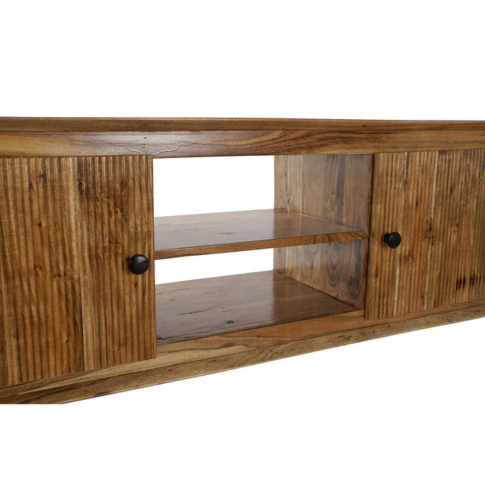 DKD Home Decor Meuble de télévision Marron Noir Marron Clair