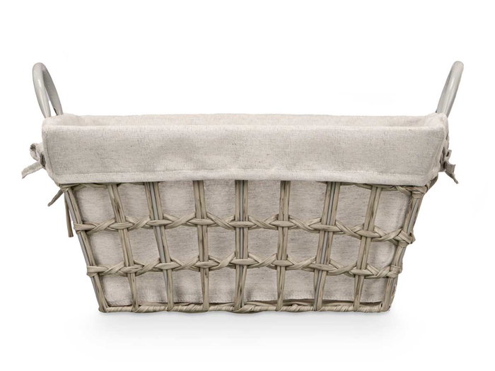 Kipit Panier Rectangulaire avec Poignées Gris 47x26x31 cm (Set de 12)