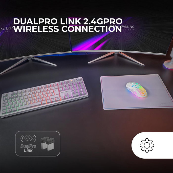 Pack Gaming Mars Gaming MCPWXWES Blanc Espagnol Qwerty (3 Unités)