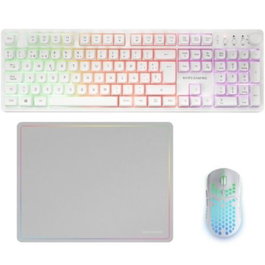 Mars Gaming MCPWXWES Combo Gaming 3-en-1 RGB Blanc Espagnol Qwerty
