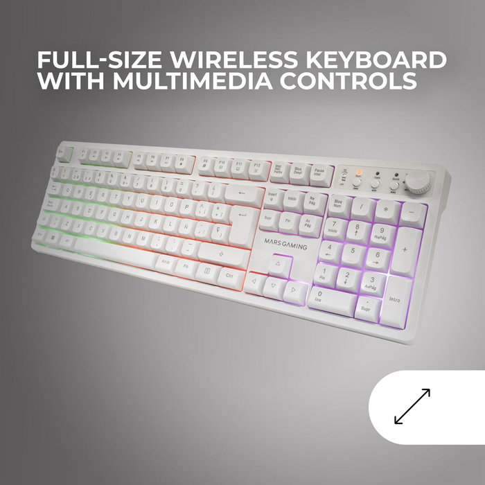 Pack Gaming Mars Gaming MCPWXWES Blanc Espagnol Qwerty (3 Unités)
