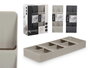Kinvara Support à couverts assortis gris 40x4x15 cm (Set de 12)