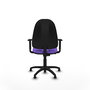 PIQUERAS Y CRESPO Chaise de bureau Algarra, tissu lilas, accoudoirs 1D