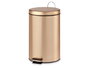 Berilo Corbeille à pédale en métal doré 12 L avec seau amovible 25x39.5x32 cm (Set de 4)