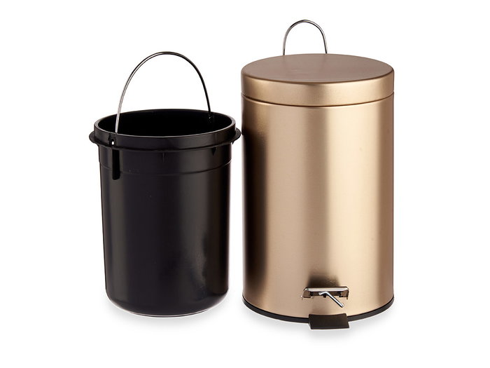 Berilo Corbeille à pédale en métal doré 12 L avec seau amovible 25x39.5x32 cm (Set de 4) Berilo Corbeille à pédale en métal doré 12 L avec seau amovible 25x39.5x32 cm (Set de 4)