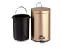 Berilo Corbeille à pédale en métal doré 12 L avec seau amovible 25x39.5x32 cm (Set de 4)