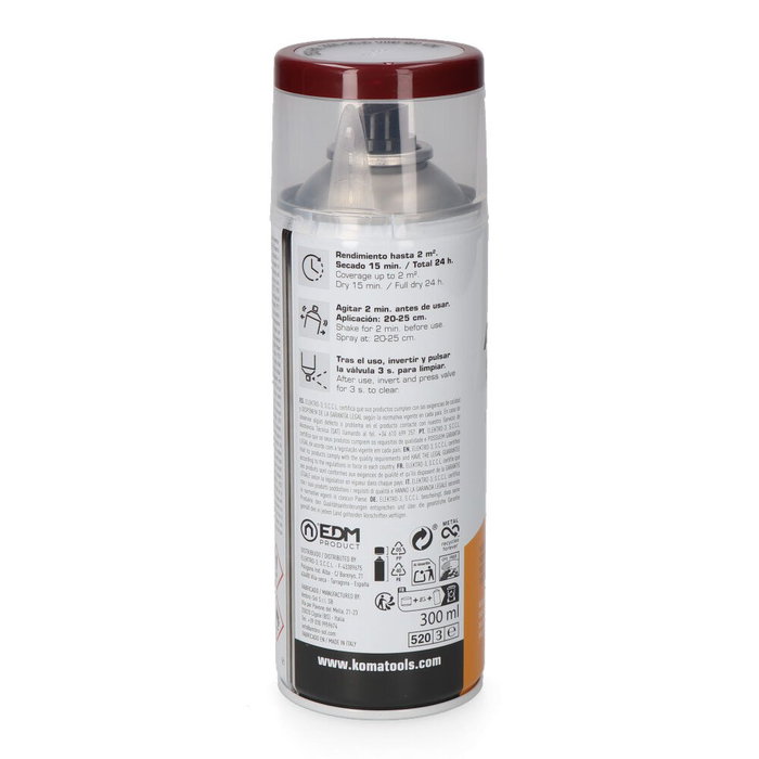 Koma Tools Peinture acrylique en spray RAL 3005 rouge vin finition brillante, 300 ml