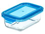 Vivalto Boîte Rectangulaire en Verre Bleu 16,8x11x5 cm 370 ml (Set de 24)