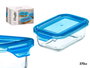 Vivalto Boîte Rectangulaire en Verre Bleu 16,8x11x5 cm 370 ml (Set de 24)