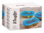 Vivalto Boîte Rectangulaire en Verre Bleu 16,8x11x5 cm 370 ml (Set de 24)