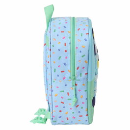 SAFTA Sac à dos d'école maternelle 27 cm Bluey 3D avec compartiment principal à fermeture éclair et poignée supérieure - 22 x 10 x 27 cm