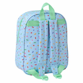SAFTA Sac à dos d'école maternelle 27 cm Bluey 3D avec compartiment principal à fermeture éclair et poignée supérieure - 22 x 10 x 27 cm