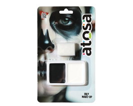 Maquillage Noir et Blanc avec Éponge pour Squelette ou Crâne