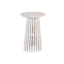 Petite Table d'Appoint Home ESPRIT Blanc bois mindi 40 x 40 x 60 cm