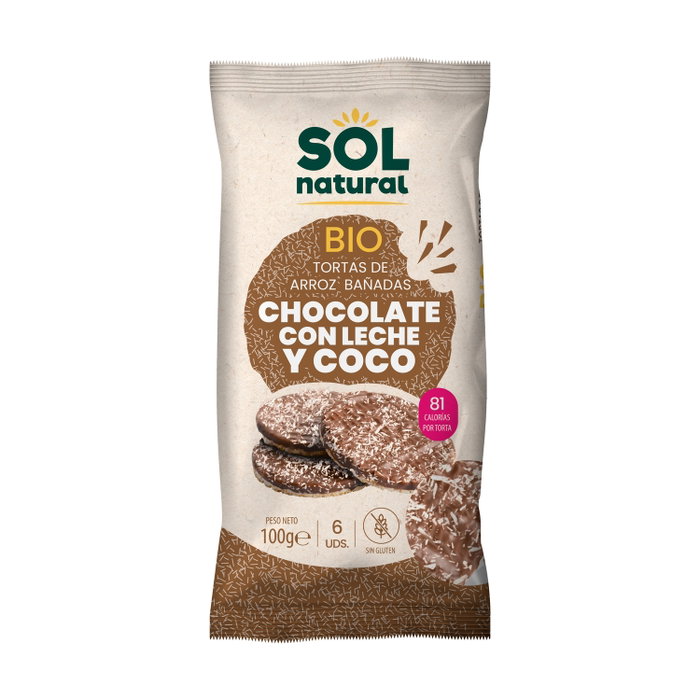 SOLNATURAL Galettes de riz au chocolat et coco BIO SOLNATURAL Galettes de riz au chocolat et coco BIO