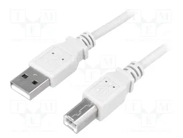 LOGILINK Câble USB 2.0, USB A vers USB B, 1,8m, gris