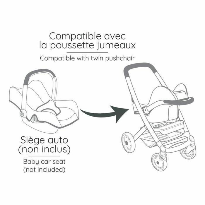 Smoby Maxi-Cosi Poussette Jumeaux Rose