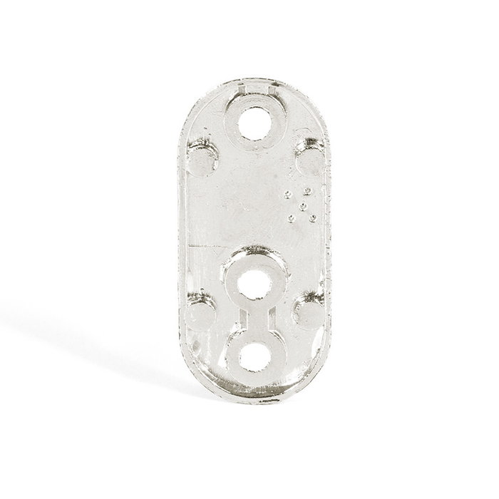 Herrajes Alk - Support pour tube ovale Megan avec fixation latérale, finition nickelée