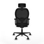 Piqueras y Crespo Chaise de Bureau avec Appui-tête Jorquera 2D036N2 Noir
